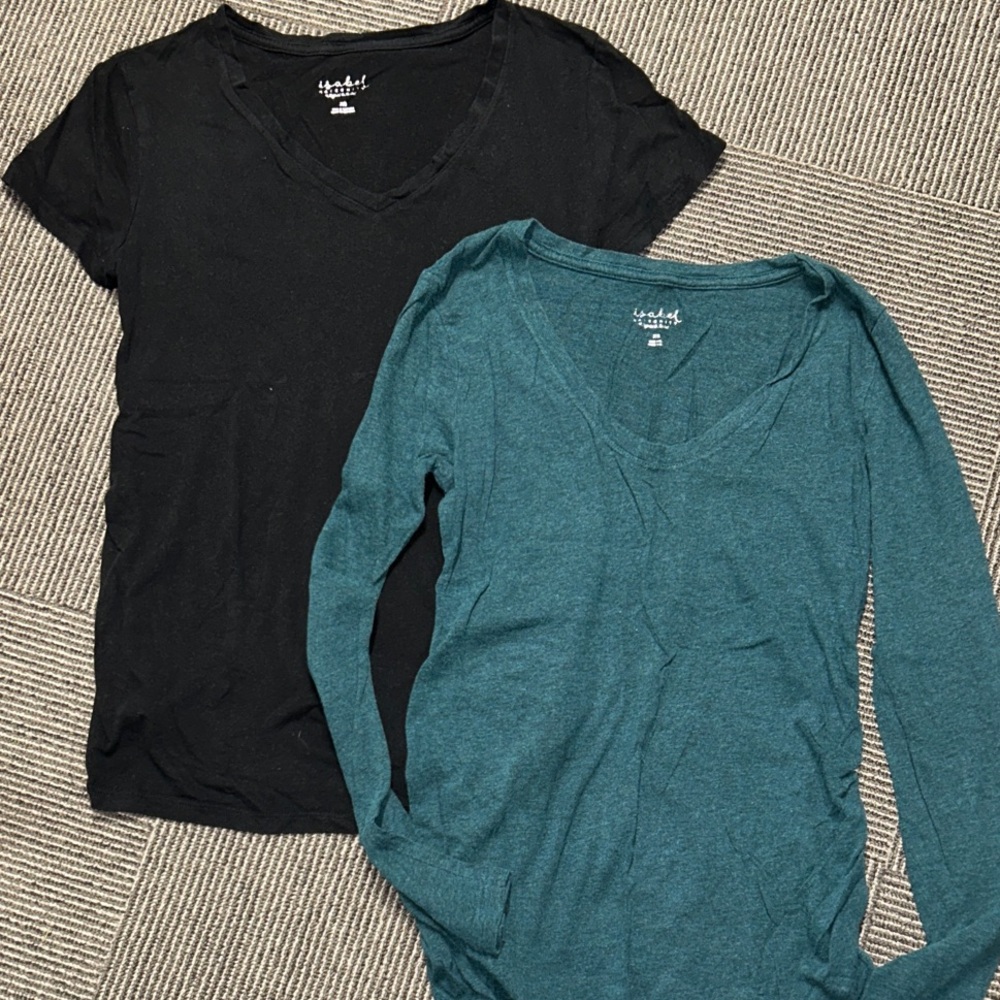 Isabel Maternity by Ingrid & Isabel Black and Teal Tops